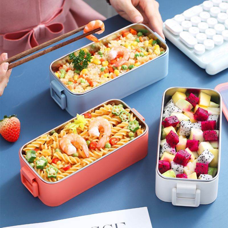 Portable Stainless Steel Double Layer Kids Lunch Box - Velora