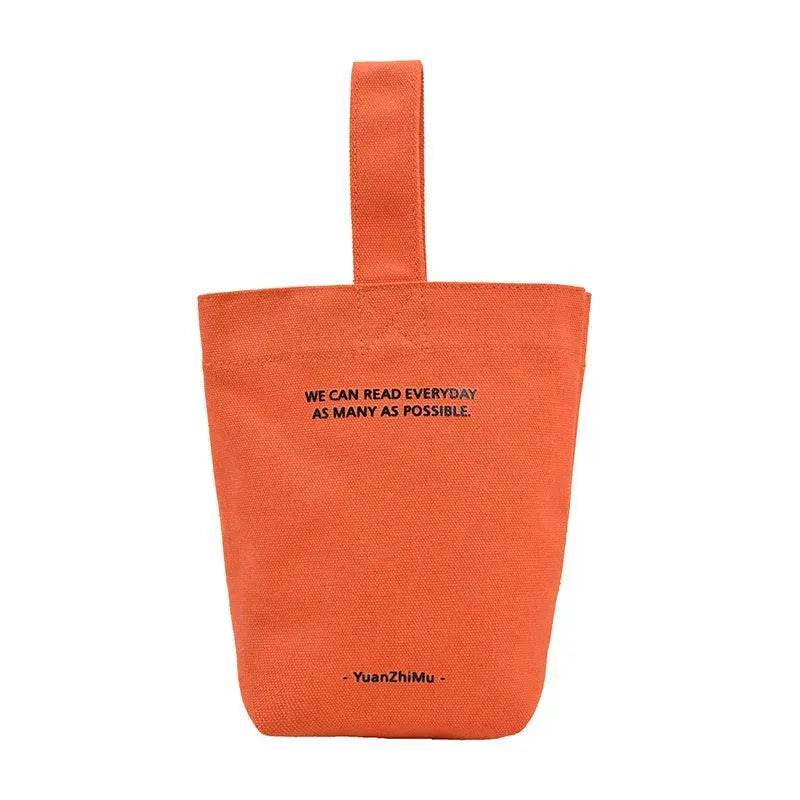 Canvas Lunch Solid Color Canvas Bag - Velora