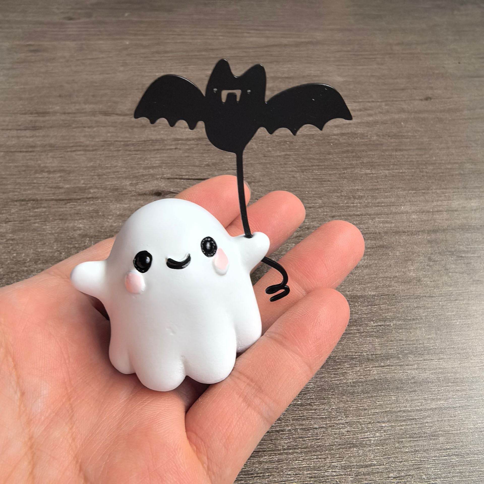 Mini Ghost Walking Dog Statue Halloween Decoration - Velora