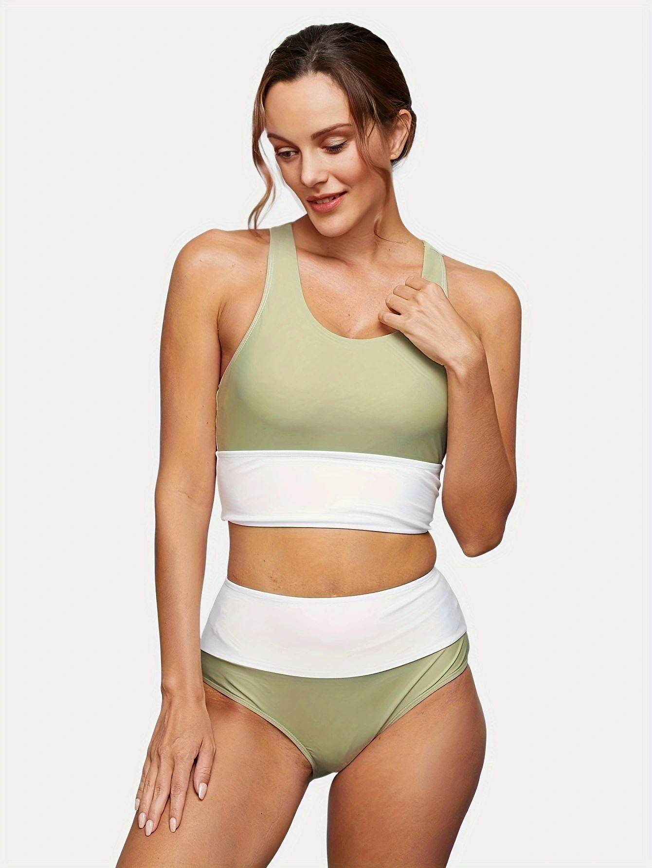 Plus Size Split Swimsuit Printed Zipper Bikini Swimsuit - Velora