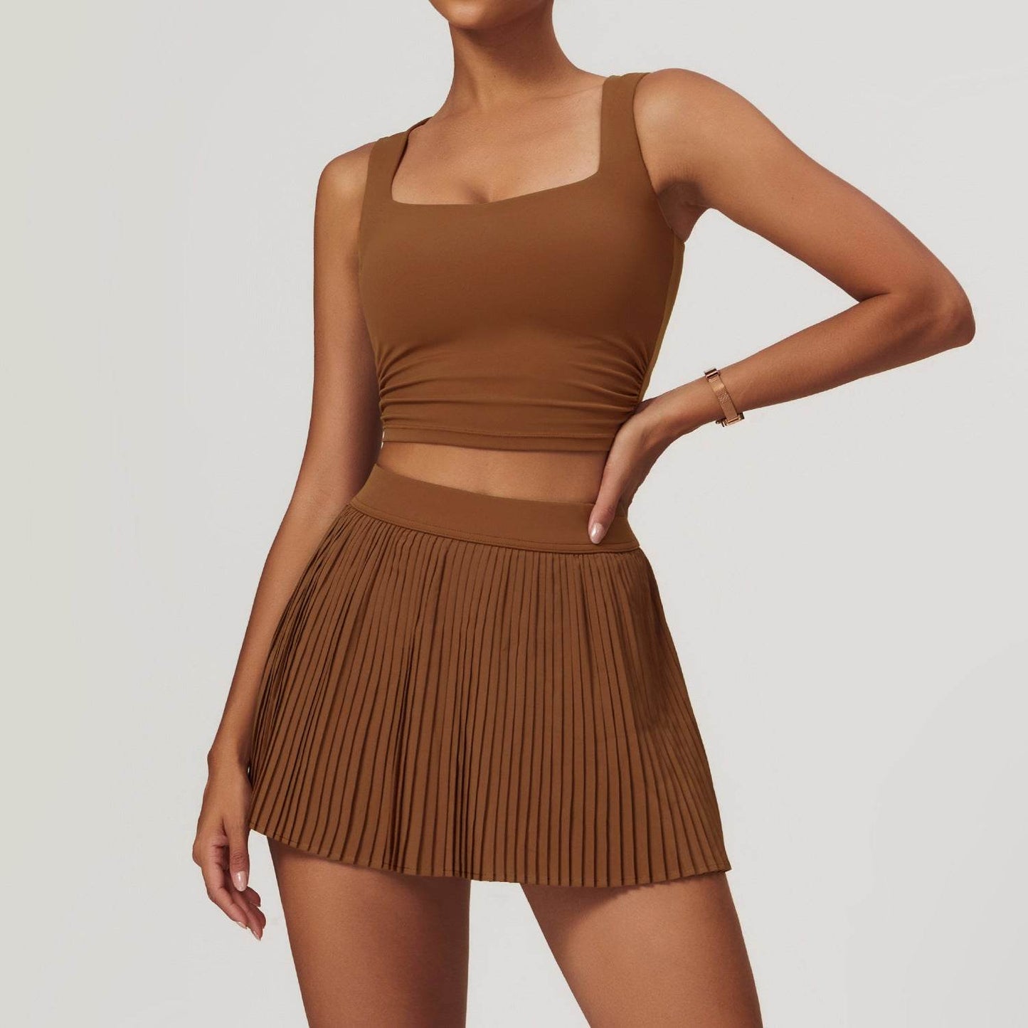 Tennis Skirt set Athletic Sports Workout Pleated Skort Outfit Women - Velora