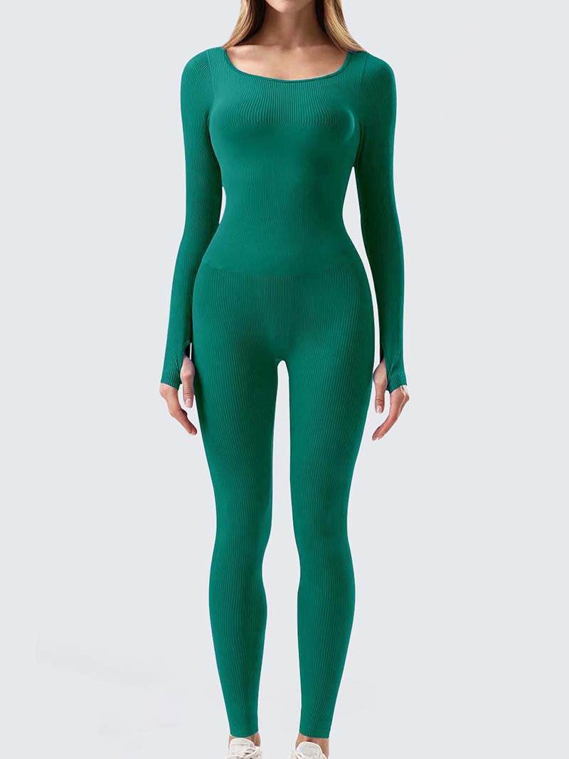 Yoga Jumpsuit & Workout Clothes Slim Thread Long Sleeve Yoga Jumpsuit - Velora