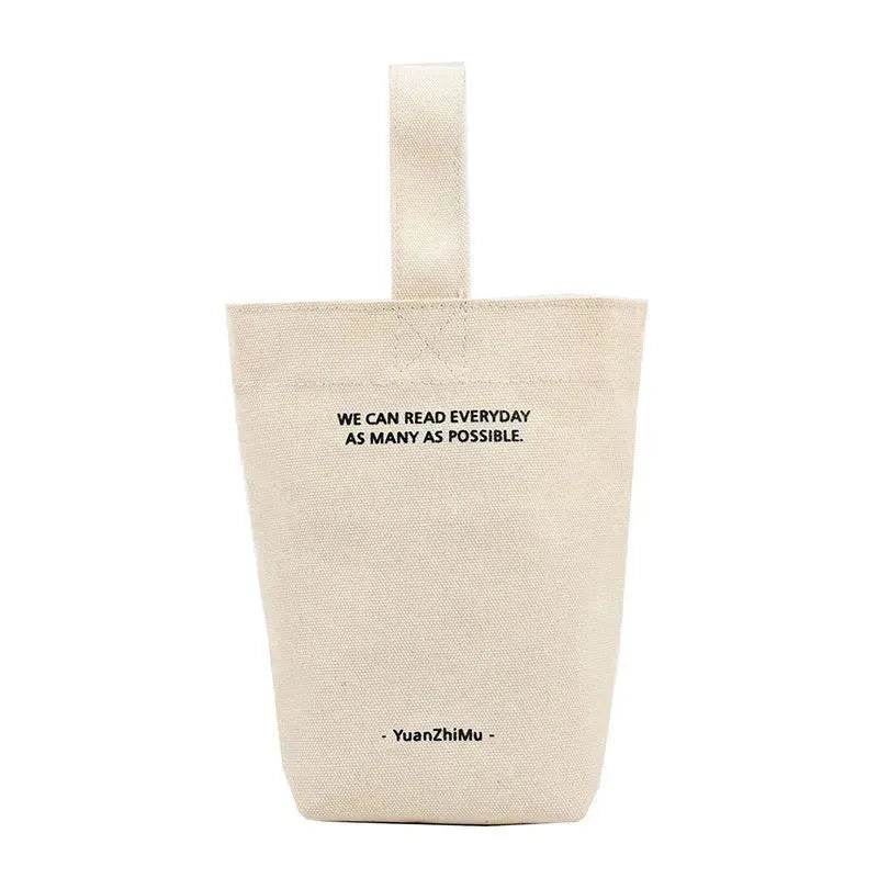 Canvas Lunch Solid Color Canvas Bag - Velora