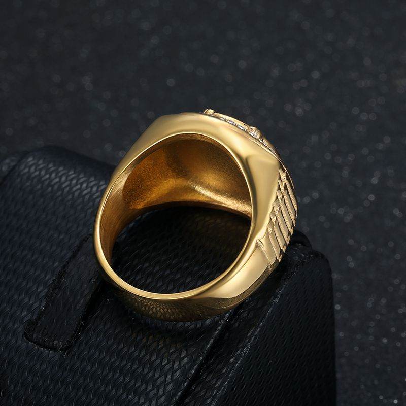 Stainless Steel Vacuum Eagle Domineering Men's Ring - Velora