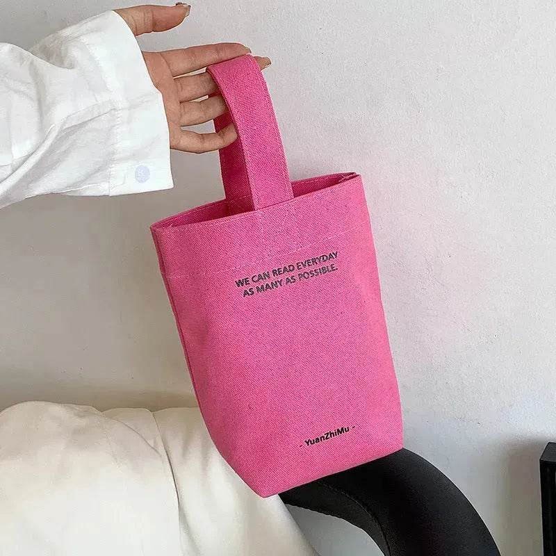 Canvas Lunch Solid Color Canvas Bag - Velora