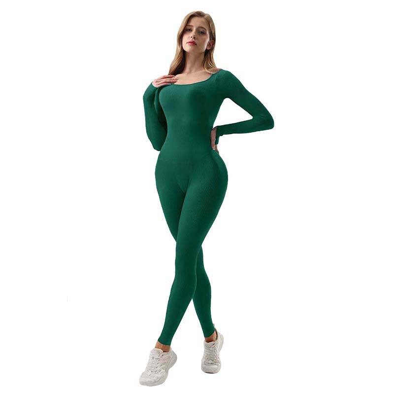 Yoga Jumpsuit & Workout Clothes Slim Thread Long Sleeve Yoga Jumpsuit - Velora
