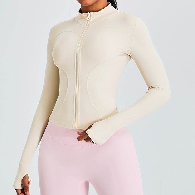 Autumn Winter Long Sleeve Zipper Slim fit Workout Top for women - Velora