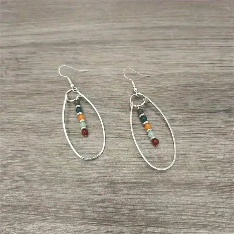 Turquoise Beaded Bohemian Vintage Earrings - Velora