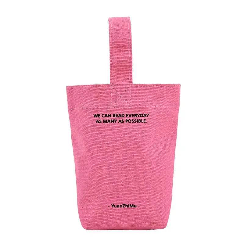 Canvas Lunch Solid Color Canvas Bag - Velora