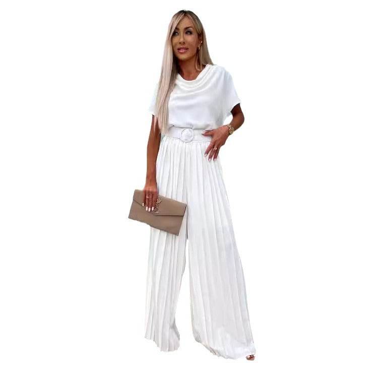 Fashion Jumpsuit Belt Solid Color Women's Clothing - Velora