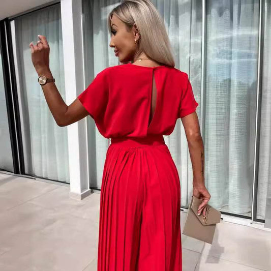 Fashion Jumpsuit Belt Solid Color Women's Clothing - Velora