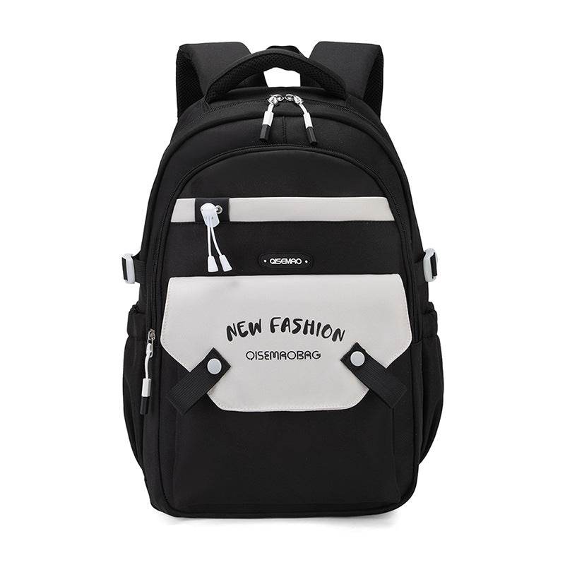 Colorful Contrast Schoolbag – Trendy Backpack for Students - Velora