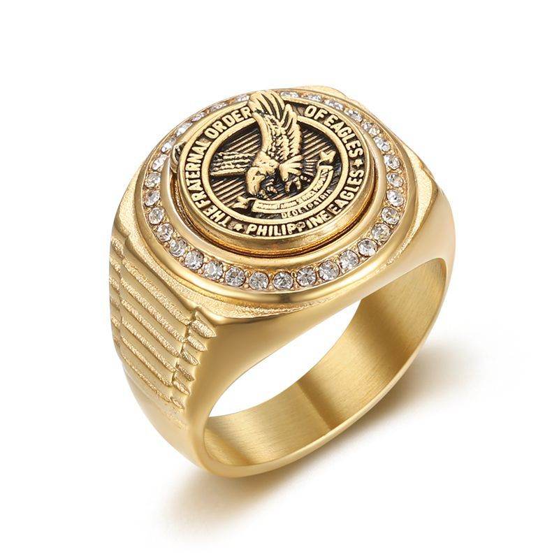 Stainless Steel Vacuum Eagle Domineering Men's Ring - Velora