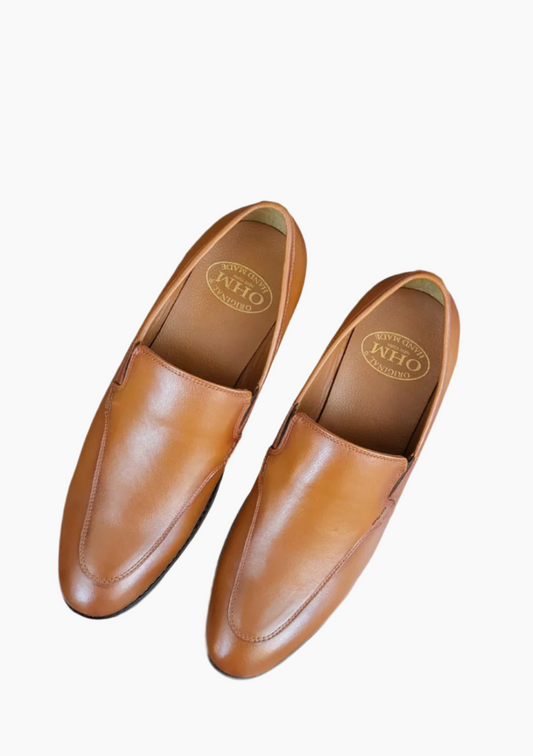OHM Double Stitched Executive Slip-on Leather Shoes - Velora