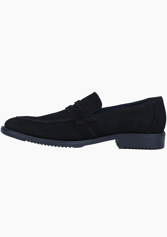 OHM Exclusive Penny Loafer in Suede with Classy Rubber Sole - Velora