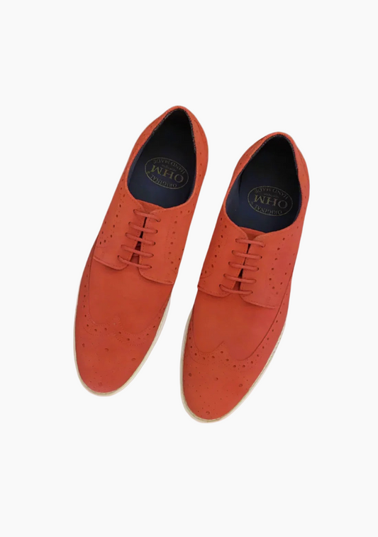 OHM Lifestyle Comfort Wingtip Perforated Leather Shoes - Velora