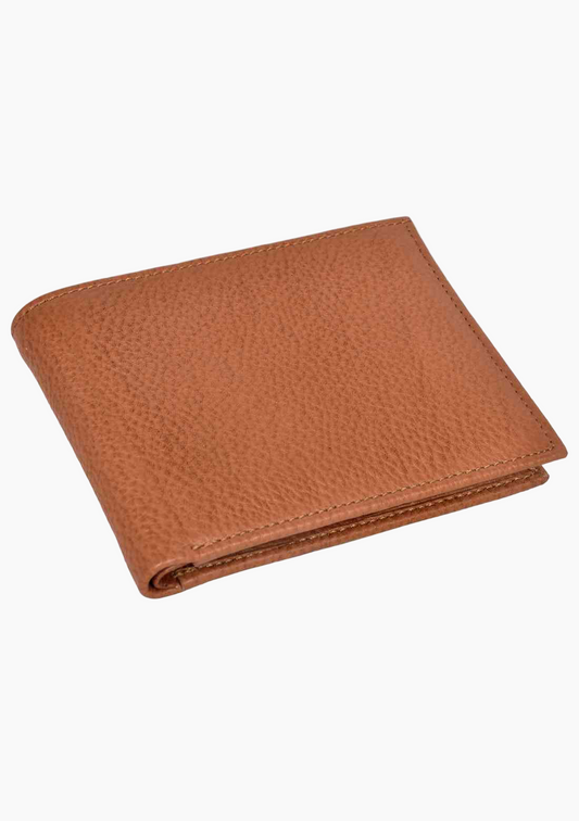 OHM Bill Fold Leather Wallet in Tan Color - Velora