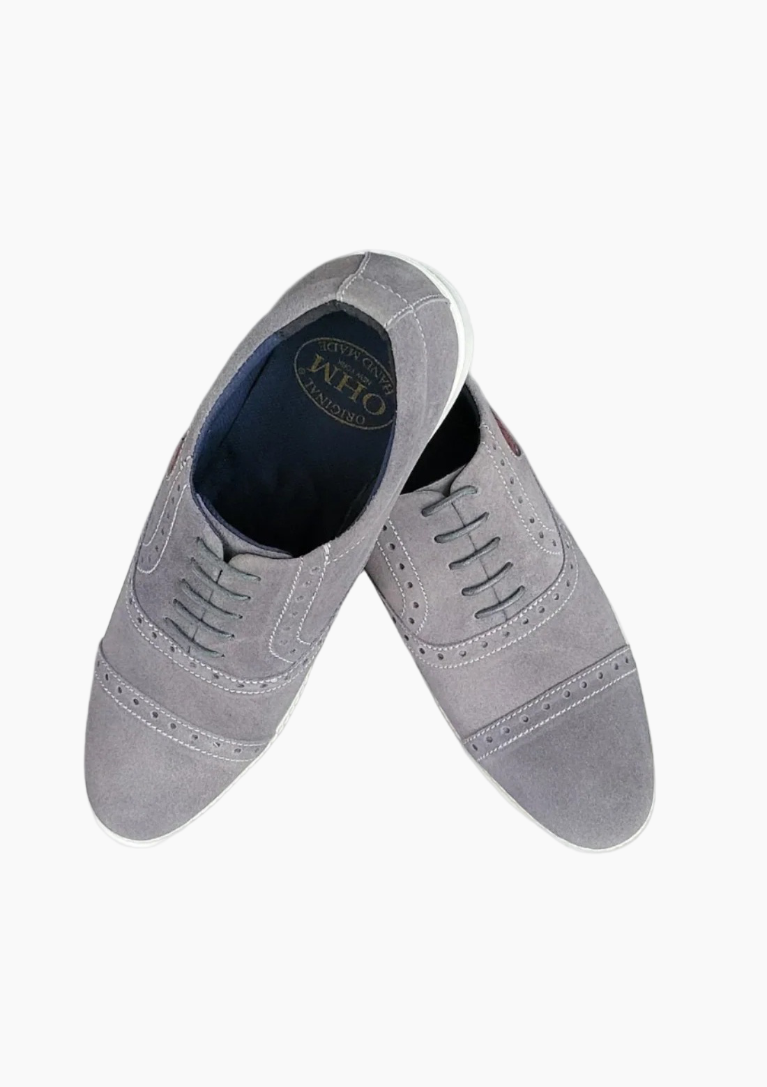 OHM Executive Comfort Oxford Leather Shoes with Embossed Logo - Velora