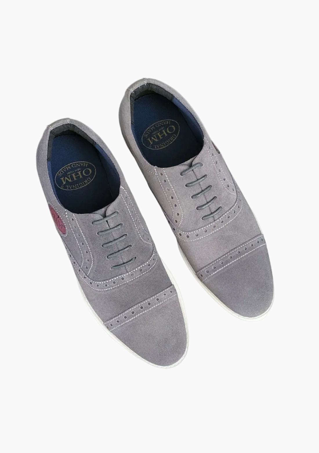 OHM Executive Comfort Oxford Leather Shoes with Embossed Logo - Velora