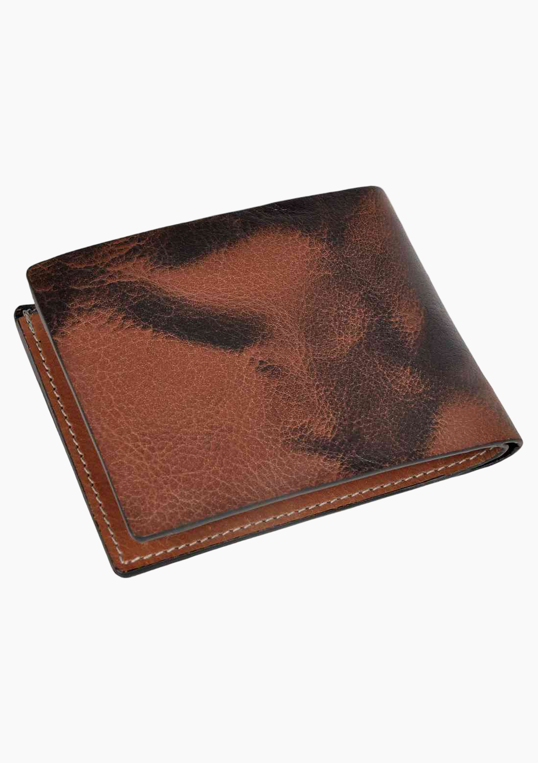 OHM Leather Wallet in Tiger Print Multi Color - Velora