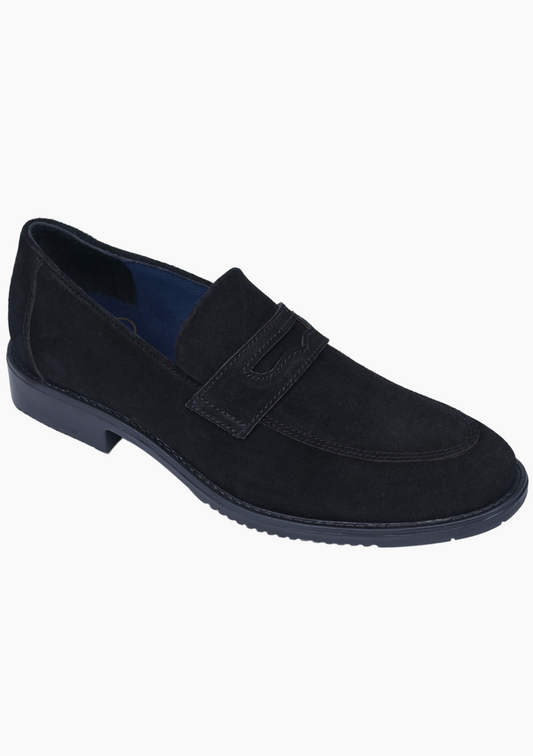 OHM Exclusive Penny Loafer in Suede with Classy Rubber Sole - Velora