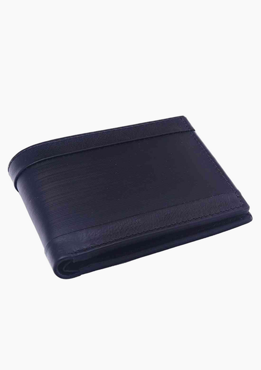 OHM Horizontal Lining Textured Leather Wallet - Velora