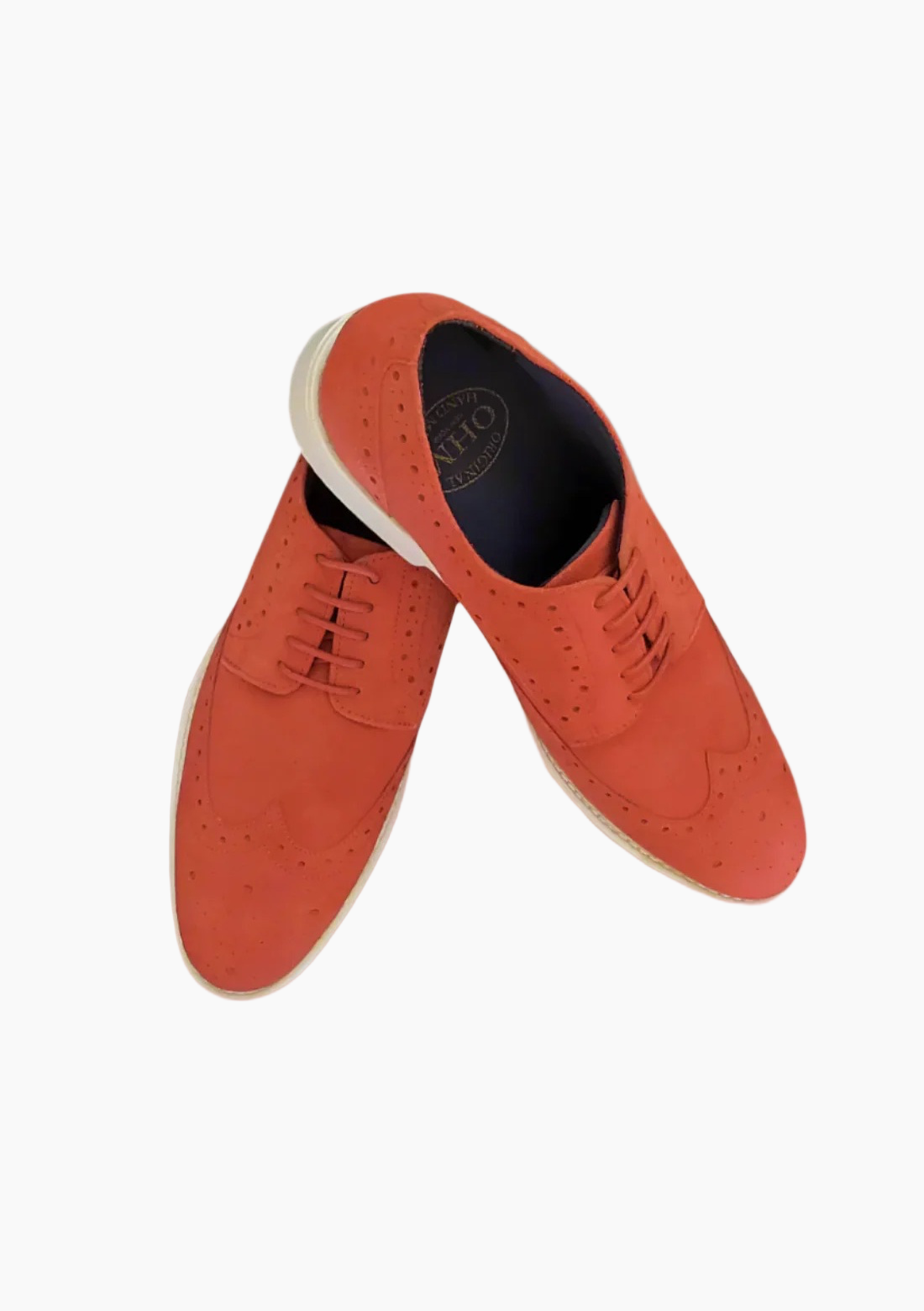 OHM Lifestyle Comfort Wingtip Perforated Leather Shoes - Velora