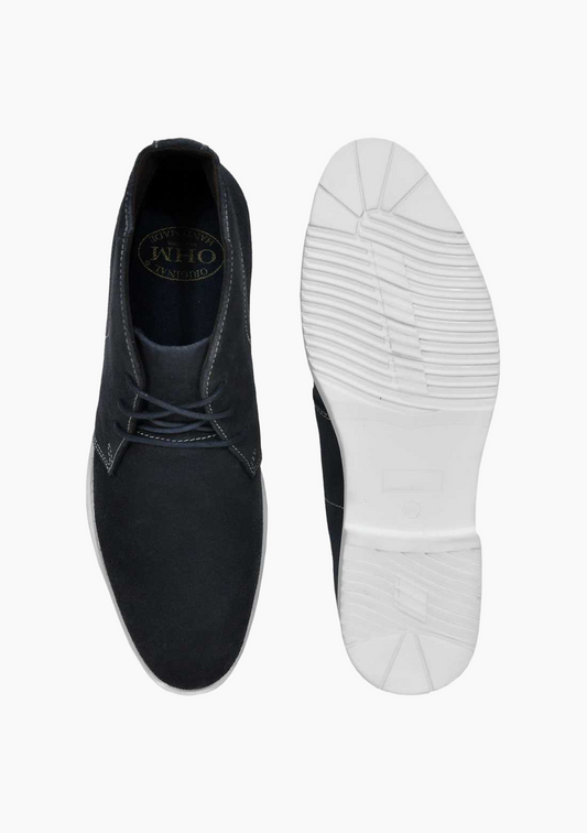 OHM Executive Style Ankle Leather Boots with Plain Toe - Velora