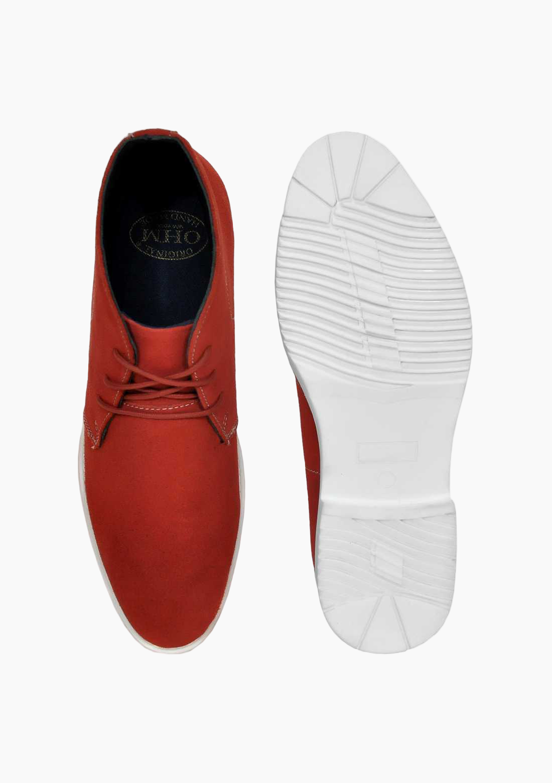 OHM Lifestyle Suede Ankle Leather Boots with White Sole - Velora