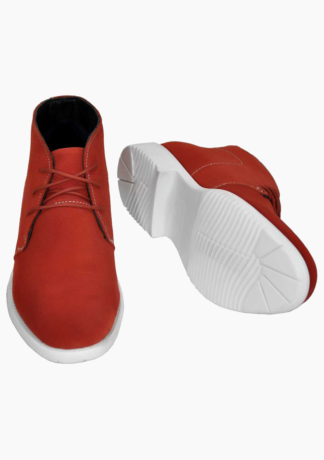 OHM Lifestyle Suede Ankle Leather Boots with White Sole - Velora