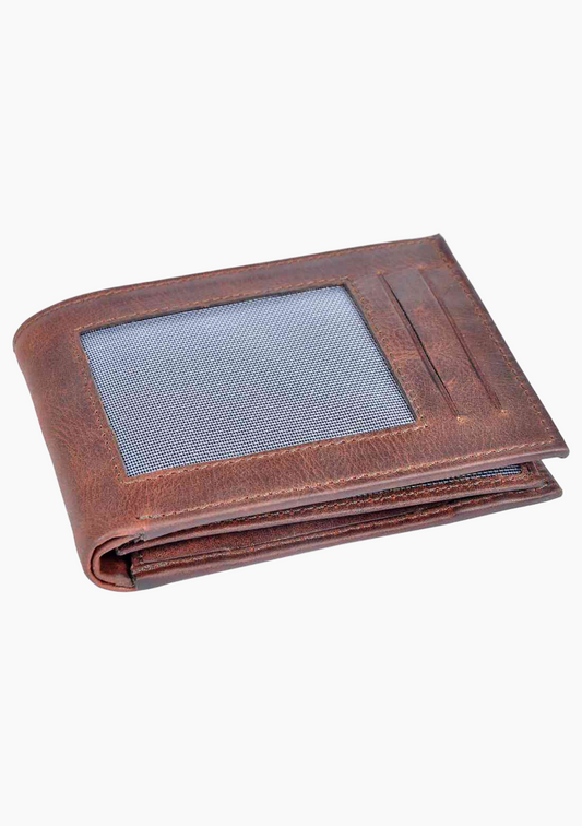 OHM Natural Grain Front ID Leather Wallet - Velora