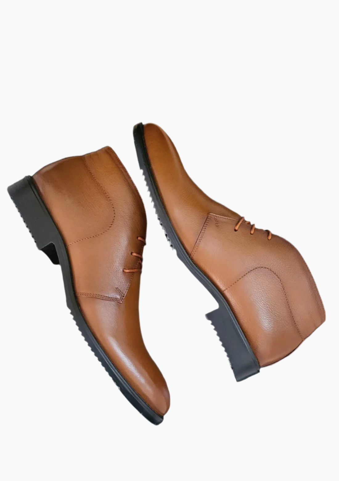 OHM Natural Grained Leather Ankle Boots - Velora