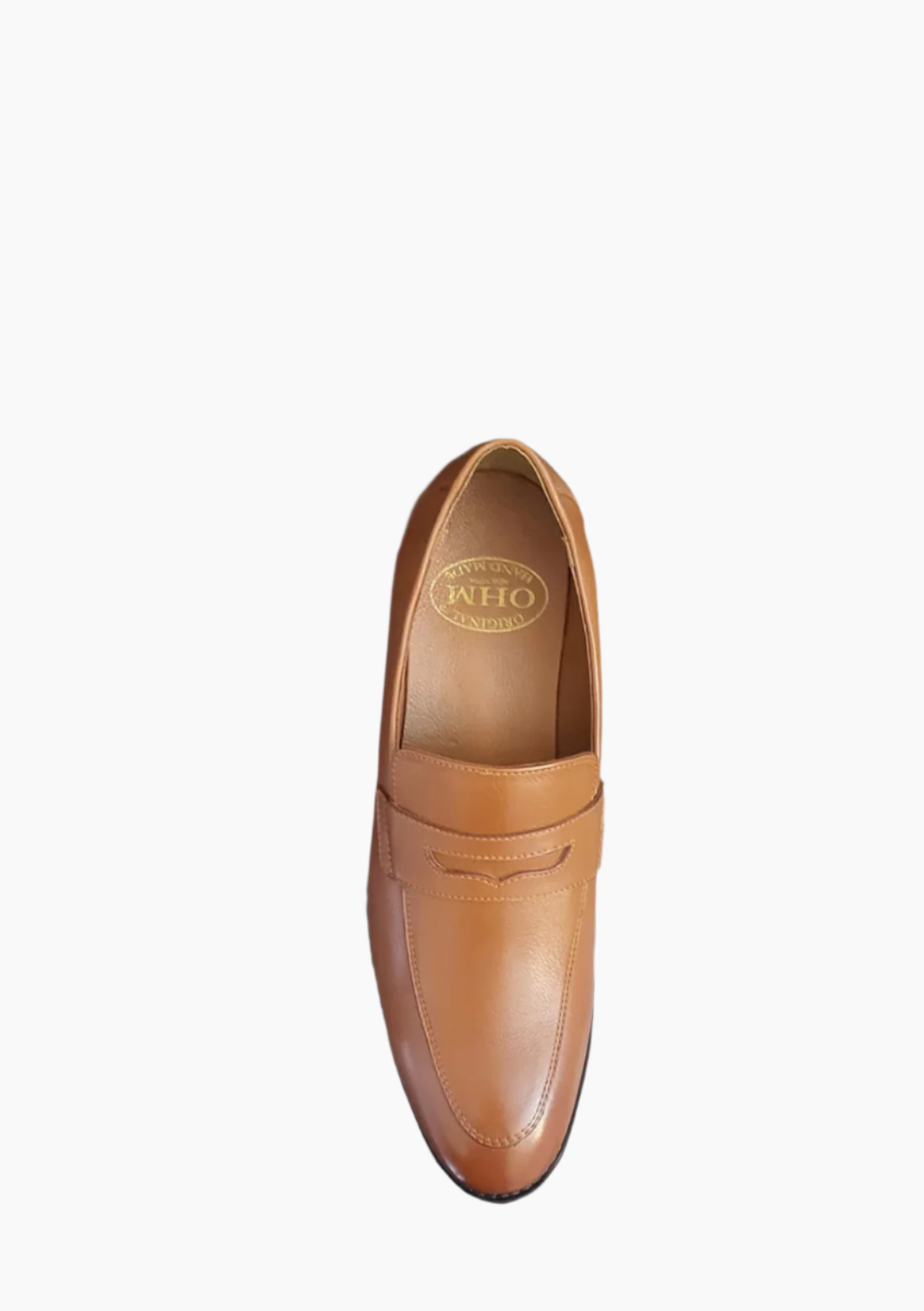 OHM Grained Leather Double Stitched Penny Loafer Shoes - Velora