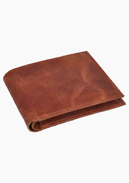 OHM Vintage Bill Fold Wallet in Vintage Red Color - Velora