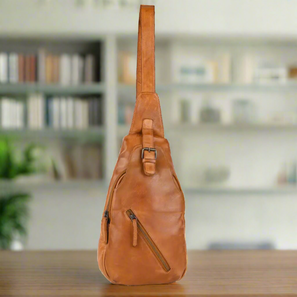 Off The Shoulder Leather Chest Backpack - Velora Luxury Fashion