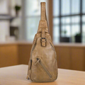 Off The Shoulder Leather Chest Backpack - Velora Luxury Fashion