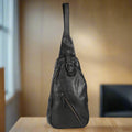 Off The Shoulder Leather Chest Backpack - Velora Luxury Fashion