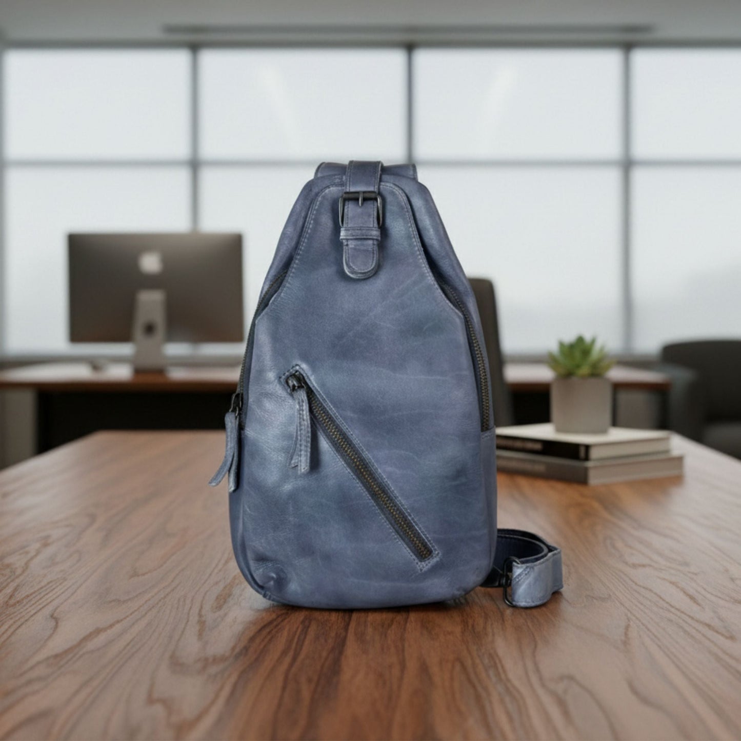 Off The Shoulder Leather Chest Backpack - Velora Luxury Fashion