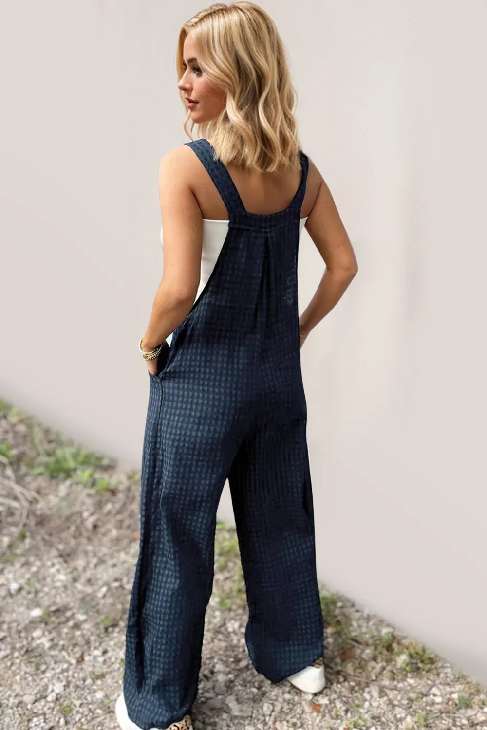 Oh Full Size Plaid Wide Leg Overalls with Pockets - Velora Luxury Fashion