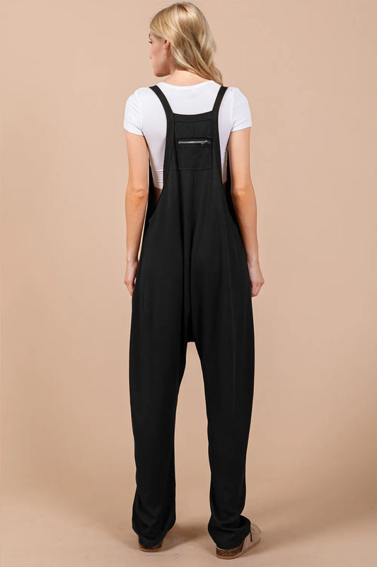 Oh Full Size V-Neck Wide Strap Overalls with Pockets - Velora Luxury Fashion
