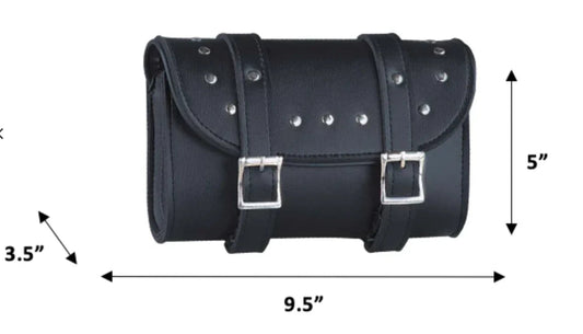 Open Road Chrome Studded PVC Tool Bag - Velora Luxury Fashion