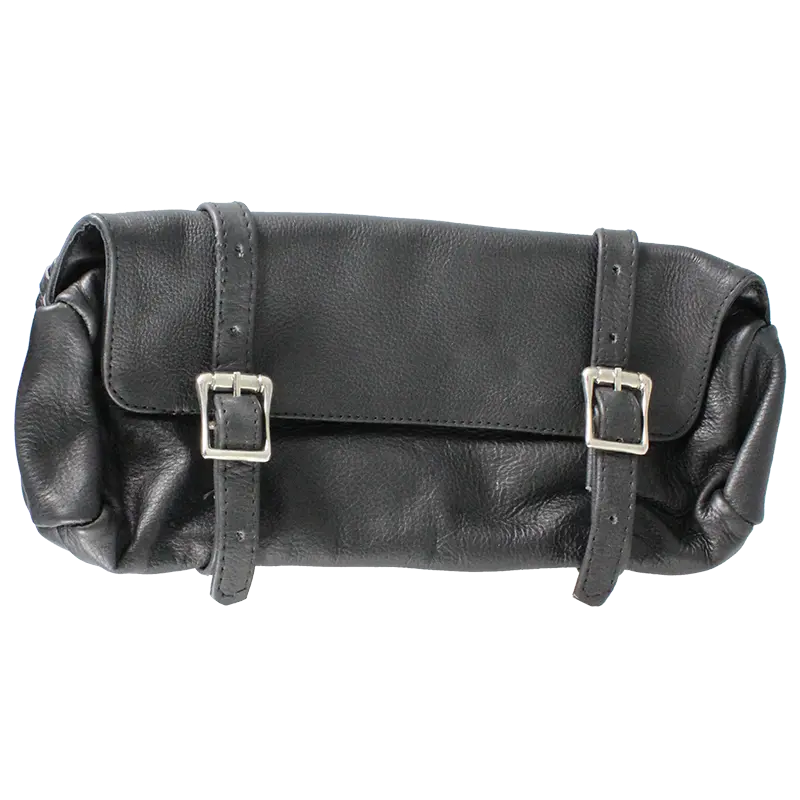 Open Road Double Buckle Small Leather Tool Bag - Velora Luxury Fashion