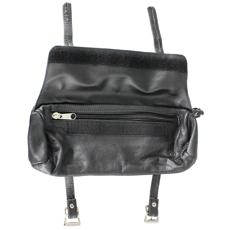 Open Road Double Buckle Small Leather Tool Bag - Velora Luxury Fashion