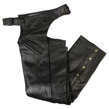 Open Road Men's 2 Pocket Premium Leather Chaps - Velora Luxury Fashion