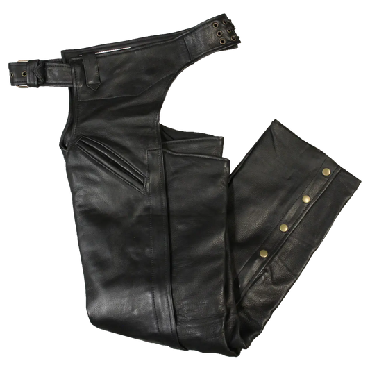Open Road Men's 2 Pocket Premium Leather Chaps - Velora Luxury Fashion