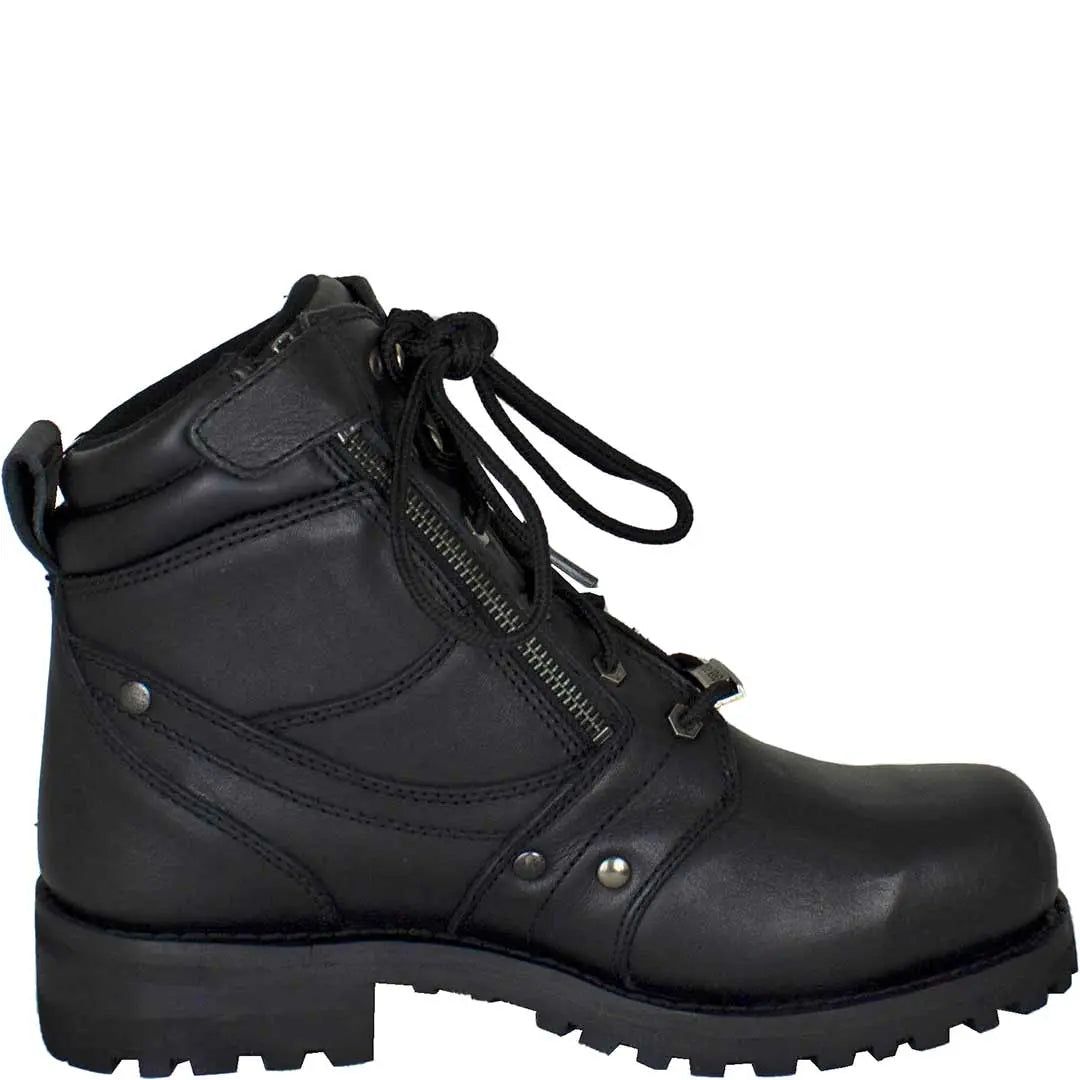 Open Road Men's 7" Lace-Up Motorcycle Boots - Velora Luxury Fashion