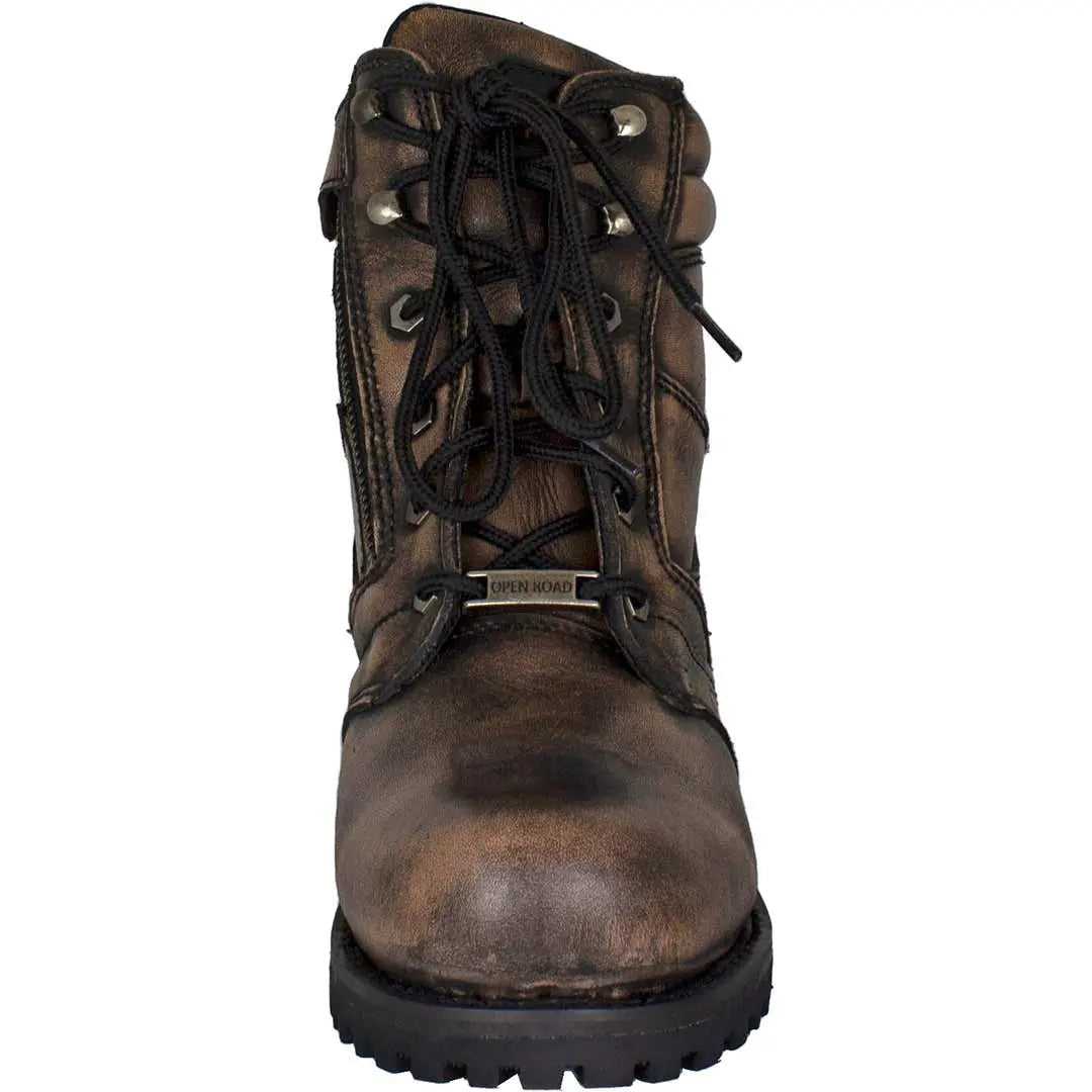 Open Road Men's 7" Lace-Up Motorcycle Boots - Velora Luxury Fashion