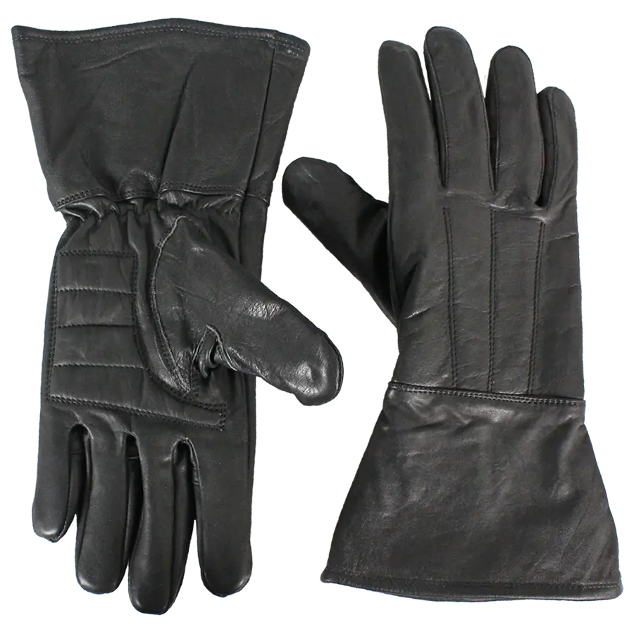 Open Road Men's Gauntlet Leather Motorcycle Gloves - Velora Luxury Fashion