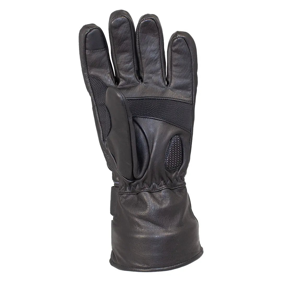Open Road Men's Leather Motorcycle Gauntlet with Reflective Trim - Velora Luxury Fashion