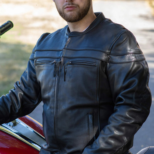 Open Road Men's Maverick Leather Motorcycle Jacket - Velora Luxury Fashion